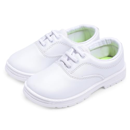 Image of DOCTOR EXTRA SOFT Unisex-Child Kids Boys Black & White Uniform School Shoes with Laces| Memory Foam Cushion & Anti-Bacterial Technology| Lightweight| Comfortable| Durable & Anti-Skid Lacing D-3002