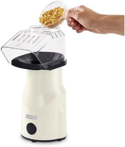 Dash Hot Air Popcorn Popper, 16 Cups Capacity, Oil-Free Cooking, Built-in Butter Melting Tray, Cream