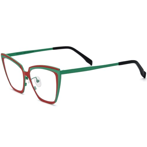 Image of FONEX Colorful Pure Titanium Glasses Frame Women Retro Round Eyeglasses