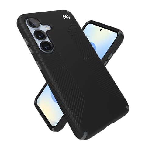 Speck Samsung Galaxy S25 Case - 13-Foot Drop Protection, No-Slip Grips - Samsung S25 Case - Raised Bezel and Enhanced Buttons - Presidio 2 Grip - Black/Slate Grey