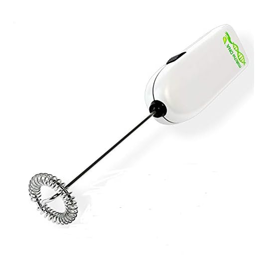 MatchaDNA Milk Frother - Handheld Battery Operated Electric Foam Maker For Bulletproof Coffee, Lattes, Cappuccino, Hot Chocolate, Sleek Drink Mixer (Round Tip 1 Pack)