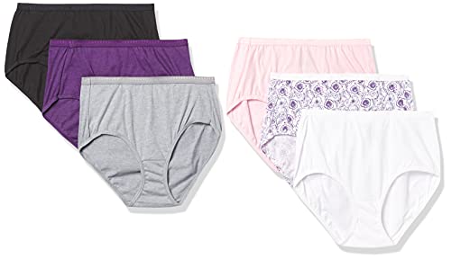 Image of Hanes Women's Underwear, Ultimate High-Waist Brief Panties, Moisture-Wicking Underwear for Women, 6-Pack