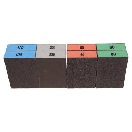 DOITOOL 8 Piezas Bloques de Lijado de Esponja Doble Cara Reutilizables y Lavables para Madera Metal y Paneles con Granos Almohadillas Suaves para Lijado Húmedo y Seco