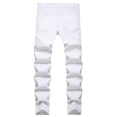 LONGBIDA Men's Slim Fit Stretch Ripped Skinny Jeans for Men, Distressed Straight Leg Fashion Denim Pants2