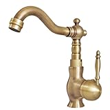 NIUKOMY Retro Grifo Lavabo de Baño Bronce, Grifería Lavabo Monomando Latón...