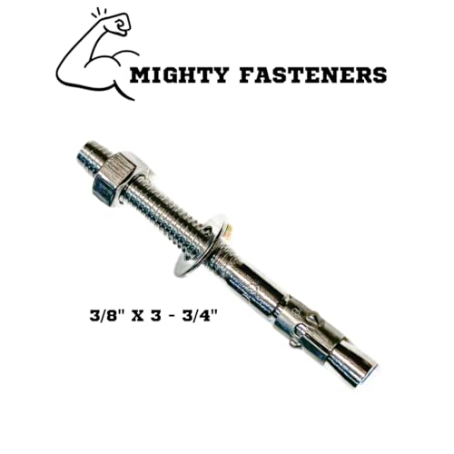 wedge anchors  heavy-duty 304 stainless steel expansion bolts for concrete amp masonry rust-resistant amp durable - 3834 x 3-3434 - 25 pack