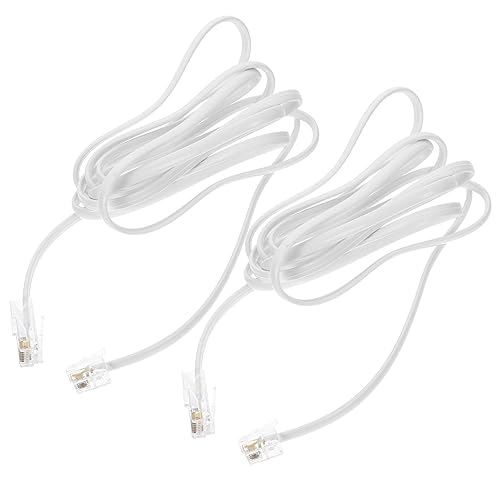 Hemoton 2pcs Telephone Adapter Extension Cable for Use High-Speed Communication Converter Stable Connection for Landline Phones and Ethernet Devices