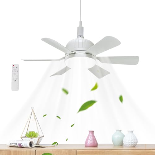 Genérico Ventiladores de Techo con Lámparas | Luz De Techo Con Ventilador E27 Interior,Dispositivo De Iluminación Silencioso Con Ahorro Energético Para Salón Cocina Dormitorio Garaje