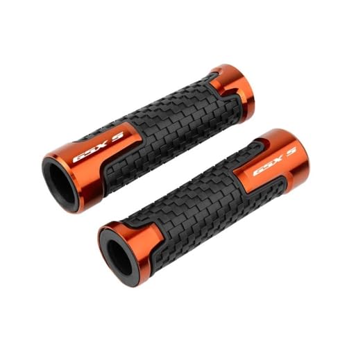 Poignée de guidon de moto CNC anti-vibration en caoutchouc orange pour GSXS 1000