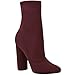Fashion Thirsty Womens Block High Heels Stretchy Lycra Ankle Boots Wide Fit Size