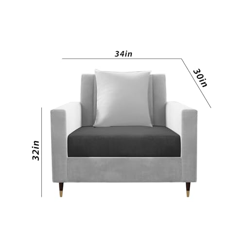 Image of Casaliving Garcia 3+2+1 Seater Sofa Set for Living Room (Black Grey Colour) Premium Fabric Sofa