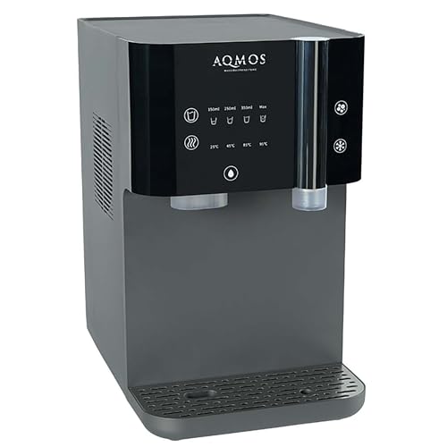 Dispensador de Agua Aqmos Drinking Negro – Sistema Premium Todo en uno con Agua con Gas y sin Gas, Caliente y fría (5–95 °C), ósmosis inversa integrada, Control táctil, para Cocina y Oficina