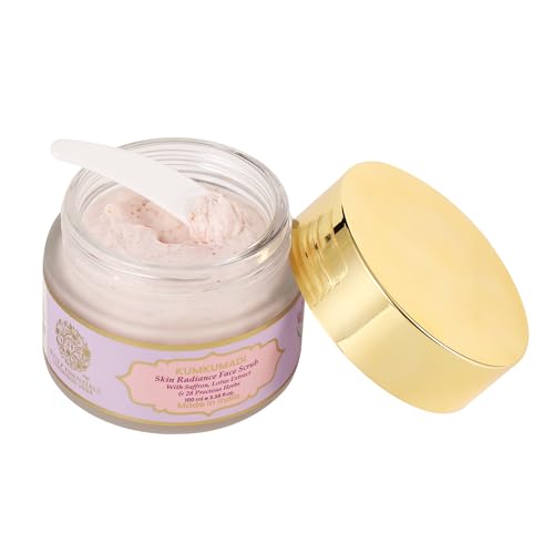 Image of RYLLZ ESSENTIALS Kumkumadi Face Scrub | Skin Radiance with Saffron, Niacinamide, Vitamin E, White Jojoba Beads, Walnut Shell, Lotus Extracts & 28 Precious Herbs | for Dead Cells, Whiteheads, Blackheads, Dark Spots, Uneven & Dull Skin | Exfoliating Scrub | For All Skin Types | 100 ml