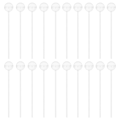 HEMOTON 50pcs Plastic Clear Chocolate Holder Round Decorative Support for Candy Chocolate Arrangements for Parties and Celebrations