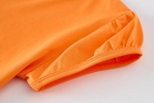 Image of Huata Girls Short Puff Sleeve Tee Basic T-Shirt 2 Packs Crewneck