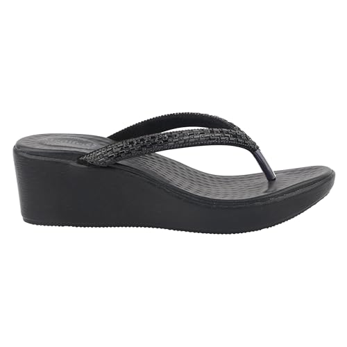 Image of Medifeet Slip-On Wedges Sandals II Rhinestones and Crystals Sandals II Cushion Fashion Sandals For Women's