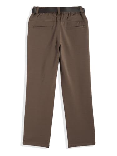 Image of CAVIO Boys Stretchable Solid Regular Fit Trousers with Belt