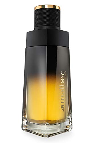 Malbec Eau de Toilette dourado requintado por O Boticário, fragrância masculina de longa duração, vinho tinto envelhecido em barril de carvalho francês e perfume âmbar, 100 ml
