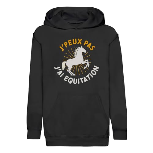 Sweat à capuche enfant équitation finition premium cheval et poney
