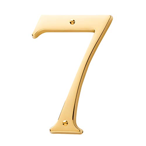 Baldwin Estate 90677.003.CD Solid Brass Traditional House Number Seven in Polished Brass, 4.75