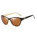 Produktbild BLEVET Polarisierte Sonnenbrille Mode Design für Damen UV-Strahlen BX007 (White Frame Brown Lens)