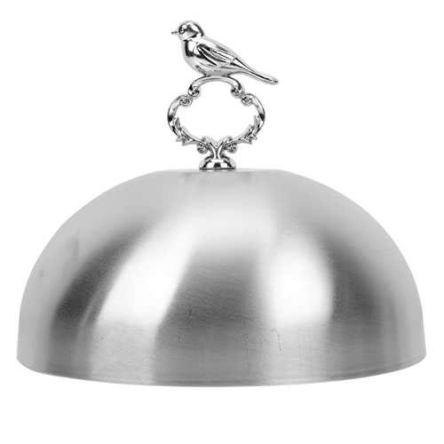 Cabilock Speiseglocke Edelstahl Tellerglocke Schmelzkuppel Teppanyaki Deckel Burger Dome Käseglocke Burgerhaube Fliegenhaube Lebensmittel Abdeckung Abdeckhaube für Steak Cheese Burger Speise