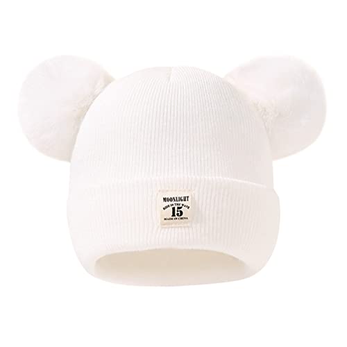 Winter Hat for Kids Toddler Children Boys Girls Beanie with Double Poms Poms Soft Warm Knitted Beanie Hat3