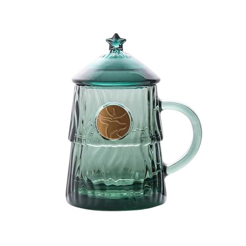 Vaso de vidrio para agua en la oficina con tapa y asa cómodo 2