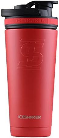 Ice Shaker 26 Oz Shaker Bottle, Stainless Steel Water Bottle and Protein Shaker, As Seen on Shark Tank, Reusable Stainless Steel Water Bottle, Gym Water Bottle, Red