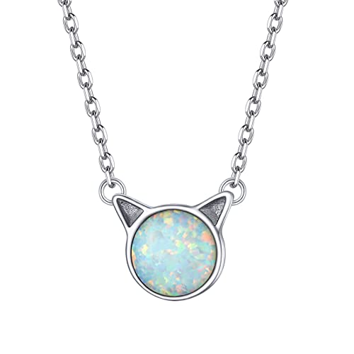 Collier fille tête de chat argent 925 cadeau anniversaire personnalisé