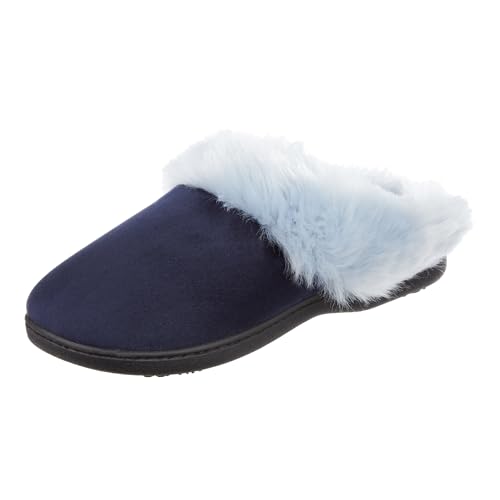 Chaussons Isotoner Femme Velour Valerie mules d'intérieur confortables à enfiler