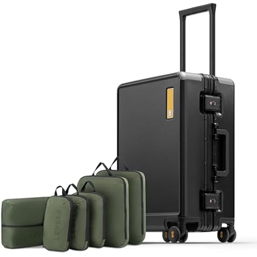 LEVEL8 Zipperless Carry On Suitcase Airline Approved Hard Luggage 20" Black