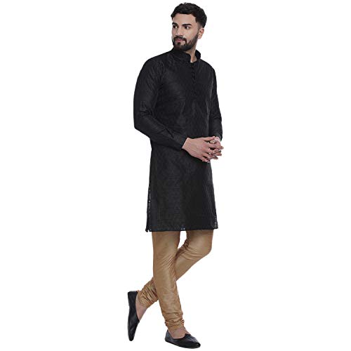 Image of Veera Paridhaan Men's Ethnic Jacquard Printed Long Straight Kurta