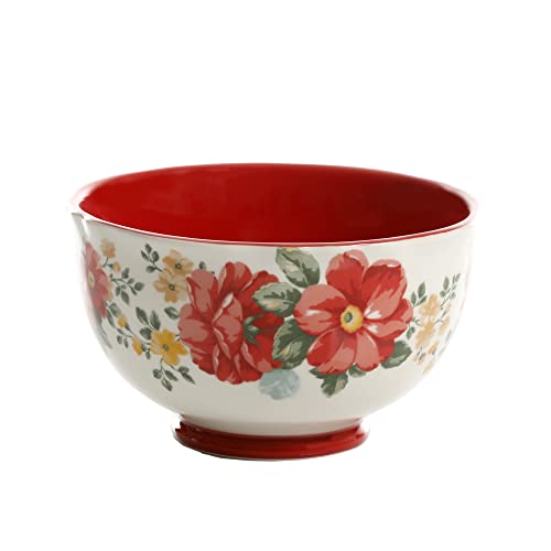 12-Piece Dinnerware Set，Vintage Floral (Color : Red)