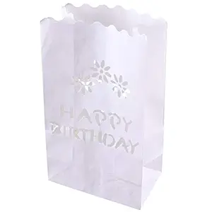 Uonlytech 20Pcs Candle Paper Bag Lantern Lampshade Luminary Candle Bags Wedding Path Decor Birthday Accessory