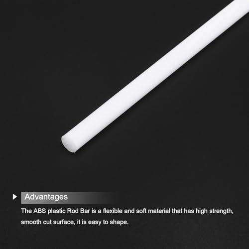 Image of MECCANIXITY ABS Plastic Rod Round Solid Bar 8mm x 400mm White for DIY Model Material, Architectural Model Making, DIY Sand Table, Pack of 4 Pcs