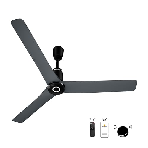 atomberg Aris Contour Smart 1200mm Voice Controlled BLDC Ceiling Fan with Remote | 5 star | Best-in-class Air Flow | Silent Operation |Free Installation | Designer Fan | 3 Year Warranty | Regent Grey