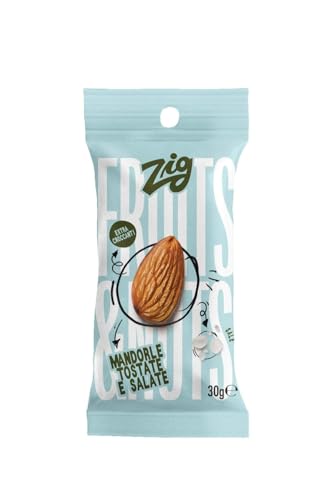 ZIG - Snack Fruits & Nuts - Almendras tostadas y saladas 300 g | 10 paquetes de 30 g