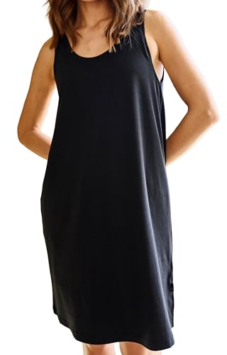Nachthemd Damen Ärmellos Bambus & Bio-Baumwolle Sleepshirt Atmungsaktiv