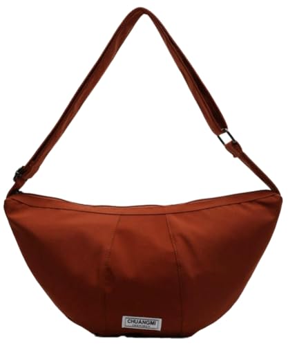 Nylon Dumpling Bag Lightweight Adjustable Crossbody Shoulder Purse Simple Capacity Travel Hobo Bag for All-seasons