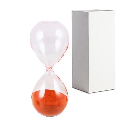 PALUPLUS 12 Bomboniere in Vetro Forma di Clessidra, Misura 5x13 cm, Sabbia Arancione, Tempo 5 Minuti, Regalo per Laurea, Feste, Matrimonio -851M