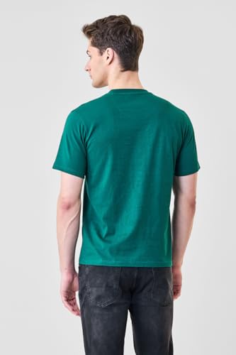 Image of SNITCH Men T-Shirt | Minimalist Regular Fit & Short Sleeve Styling | 100% Breathable Cotton Casual Wear T-Shirt & Durable Knit Plain Weave Everyday Summer Essential