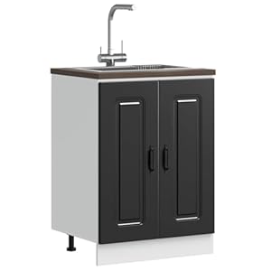 BOWEKAM Kalmar Schwarz Waschbeckenunterschrank 60x46x81,5cm