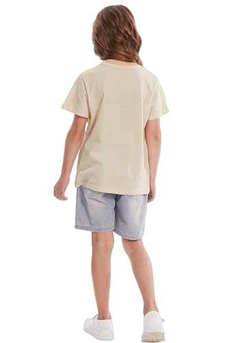 Image of Girls Hawaiian Print Beach T-Shirt Crew Neck Tops Summer Casual Short Sleeve Vacation Tees for Kids Teen 1-14 Years