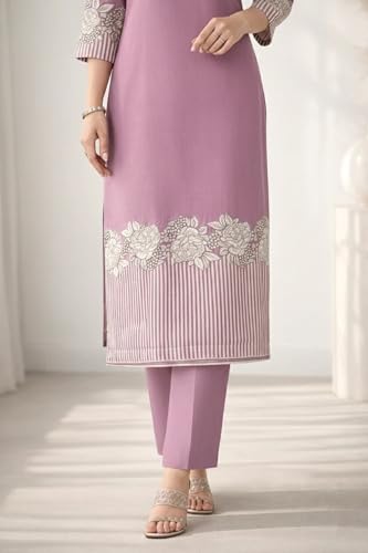 Image of FABNEX Kurta Set for Women | Stylish Cotton Printed Kurti Pant Set | Indo-Western Casual & Festive Kurta Set for Women (K-220-21)