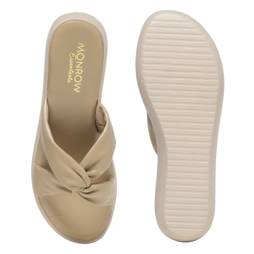 Image of MONROW Fancy And Stylish Extra Cushioning and Comfortable Fashionable Light Weight Vegan Fashion Heel Sandal for Women and Girls