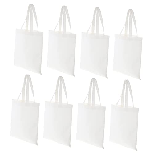 SHOWERORO Paquete de 8 Bolsas de Lona de Sublimación Bolsas de Compras para Proyectos de Bricolaje Gran Capacidad Ligeras Reutilizables para La Escuela El Hogar La Playa Viajes