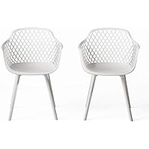 Christopher Knight Home Richard Outdoor Modern Dining Chair Set of 2, White