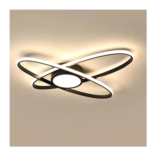 Plafonnier LED moderne noir pour éclairage de salon et de bureau
