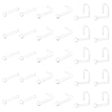 Crdifu Pernos de nariz transparentes 22G en forma de plástico en forma de plástico invisible Piercing de la nariz retenimiento plano para el trabajo escolar 0.6mm